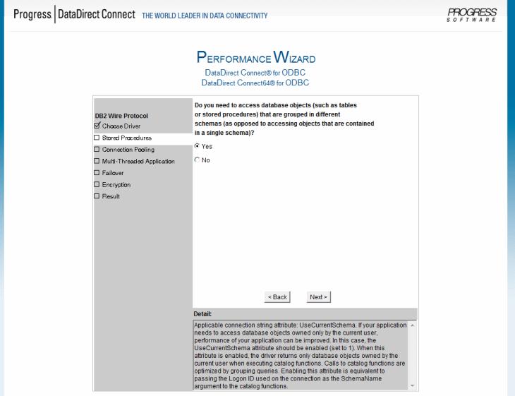 Sample Performance Tuning Wizard Question Window